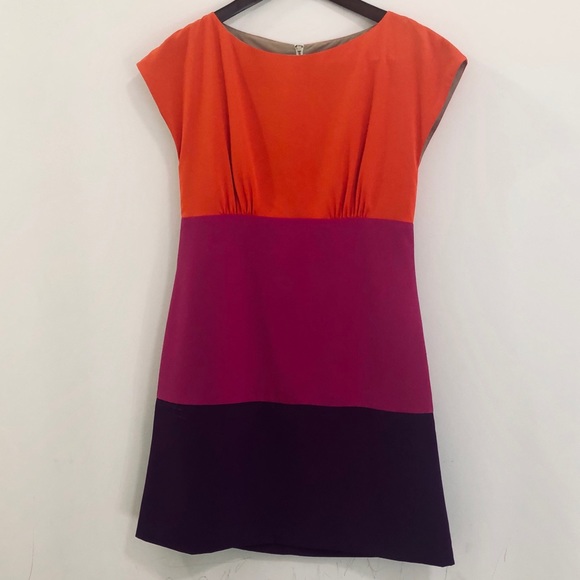 Dresses & Skirts - Color Blocked dress 8 orange pink purple